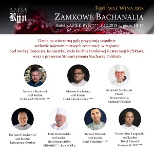 Festiwal Wina  – Zamkowe Bachanalia / 8.12 / Hotel ZAMEK RYN****